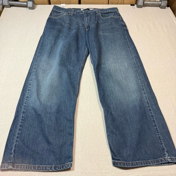 Levis 569 Men's Jeans Blue Size 38x32 Loose Fit Straight Leg Cotton Denim - Picture 2 of 8